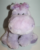 Viola Purple Plush Lavender Hippo 11&quot; Bow Stuffed Animal Soft Russ Berri... - £45.24 GBP