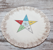 Vintage Eastern Star Masonic 10&quot; Plate Gold Trim Excellent Shaw Mfg Nash... - £15.97 GBP