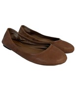 Lucky Brand Shoes Womens 6 Leather Emmie Ballet Flats Slip On Elastic Brown - $37.89 CAD