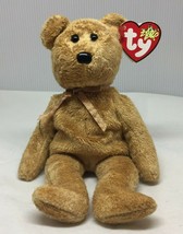 Ty Beanie Baby Cashew Bear Bow Plush Stuffed Animal Retired W Tag April 22 2000 - £15.73 GBP