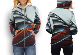 Abstract Wing   All Over Print Zipper Hoodie for Women - £22.28 GBP