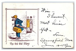 Comic Old Hillbilly in City Gold Brick In Bag The Old Old Story UDB Postcard S2 - $5.89