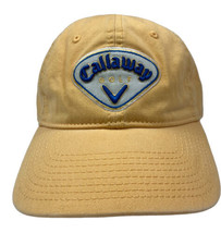 Callaway Golf Hat Cap Strap Back Adjustable Golden Yellow One Size Cotton Clean - £9.02 GBP