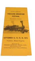 Vintage Brochure Treasure Mountain Festival 1973 Franklin, West Virginia - £7.41 GBP