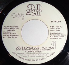 Glenn Barber 45 RPM - Love Songs Just For You / Same NM / NM VG++ E8 - £3.09 GBP
