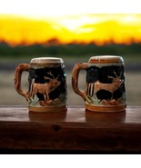 Vintage Elk in Forest Natural Bridge VA Beer Stein Salt &amp; Pepper Shakers... - €17,35 EUR
