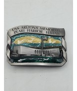 Siskiyou Pewter and Enamel Belt Buckle - USS Arizona Pearl Harbor Memorial - £11.80 GBP