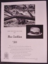 1948 Print Ad Mac Lachlan Men&#39;s Hat Silver Beaver Fifty Fedora Air-Vac h... - $7.95