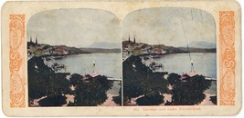 1905 World Series Colorized Stereoview Lucerne and Lake, Switzerland - £18.28 GBP