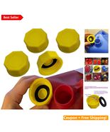 5 Yellow Coarse Thread Gas Can Caps for 5+ Gallon Gas Cans - Leak-Proof