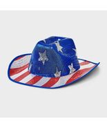 Americana Cowboy Hat Red White Blue Patriotic Western USA Style - $284.68 MXN