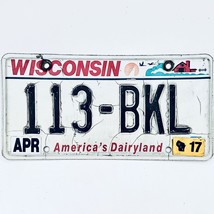 2017 United States Wisconsin Dairyland Passenger License Plate 113-BKL - £13.13 GBP