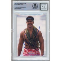 Junior Seau San Diego Chargers Signed 1992 Pro Line On-Card Beckett BGS Auto 10 - £400.90 GBP