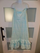Justice Light Blue Eyelet Dress with Ruffles and Spaghetti Straps Size 14 Girl&#39;s - £15.17 GBP