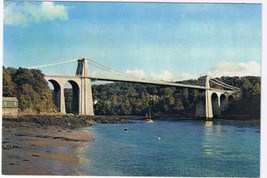 United Kingdom UK Postcard Wales Menai Straits Suspension Bridge - £2.22 GBP