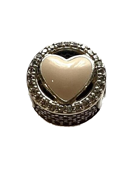 Authentic PANDORA Wonderful Love Charm Pink Enamel&amp; CZ, 792034CZ, New - $42.74