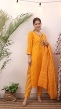 Fateh Enterprises Women&#39;s Pure Cotton Printed  Kurta with Pant &amp; Dupatta - $70.00