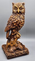 VINTAGE 1974 Owl Sculpture Chalkware Statue, Large 14&quot; Tall - Jaru Pottery - £41.09 GBP