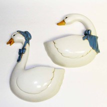 1987 Vintage Burwood Pair of White Geese / Goose Wall Pockets - £7.98 GBP