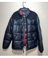Robert Graham Faux Leather Puffer Jacket in Black Men&#39;s SZ LARGE NEW $328 - $457.09 CAD