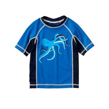 NWT Gymboree Octopus Boys Short Sleeve Blue Rashguard Swim Shirt 12-18 M... - £7.98 GBP