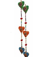 Decor Door Hanging Decorative Cotton heart in Vibrant Color String Wall ... - $16.12