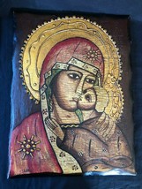 Antique 19th century  ICON on wood  15.5 x  12 inches. Signed TEROL - £123.90 GBP