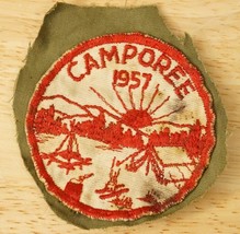 Vintage BSA Scouting Boy Scout Patch 1957 Camporee On Uniform Scrap - £5.54 GBP