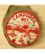 Vintage BSA Scouting Boy Scout Patch 1957 Camporee On Uniform Scrap - $6.92
