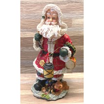 Santa Claus Bobble Christmas Figurine Lantern Teddy Bear Toys 8.5&quot; Tall - £13.27 GBP