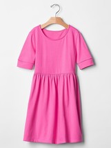 New Gap Kids Girl Pink Shirred Short Banded Sleeve Knit Cotton Babydoll ... - $19.99