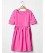 New Gap Kids Girl Pink Shirred Short Banded Sleeve Knit Cotton Babydoll ... - £15.72 GBP