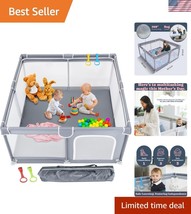 50x50 Baby Playpen -  Safe Toddler Gate with Portable Design in Gray - $76.49