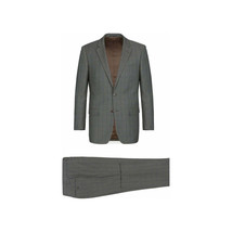 Mens Suit RENOIR English Window Pane Classic Fit Business 292-2 Gray Blue image 3