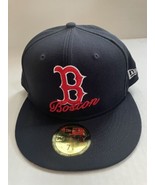 Boston Red Sox Dual Logo New Era 5950 Fitted Hat Sz 7 5/8 NWT Blue Rare! - £35.01 GBP