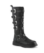 SALE DEMONIA Men's Goth Combat Lace Up Buckle Straps Black Knee High Boo... - $74.97