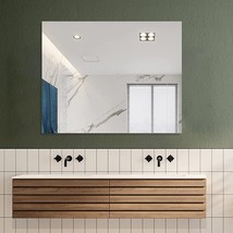 Modern Rectangle Bathroom Mirrors For Wall With Polished Edge, Hangs - £142.52 GBP
