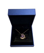 Forever Love Heart Birthstone Necklace Purple CZ Rose Gold Plated Gift B... - $369.07 MXN