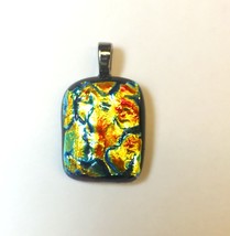 Little Flame Dichroic Fused Glass Pendant - £19.98 GBP