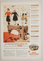 1950&#39;s Print Ad Singer Swing Needle Automatic Sewing Machines Centers  - £15.64 GBP