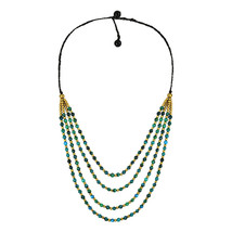 Gorgeous Green Malachite Stone Four Layers Handmade Necklace - £18.77 GBP