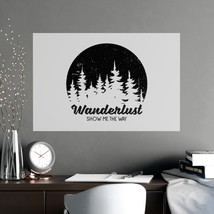 Black and White Wanderlust Art Print, Minimalist Pine Forest Poster, Inspiration - £14.66 GBP+