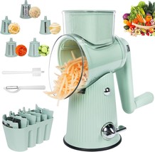 Rotary Cheese Grater Multifunction 5 In 1 Chopper Vegetable Cutter Slicer Round  - £49.16 GBP