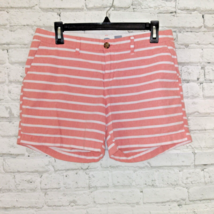 Old Navy Shorts Womens 4 Pink Striped Mid Rise Chino Pockets Cotton Preppy - $17.98
