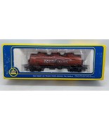 AHM HO SCALE MOBIL MOBILGAS 3 DOME TANK CAR TRAIN 5480-04 w/ BOX  - $9.89
