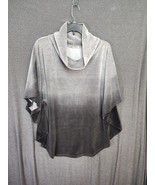 Gypsy Daisy Brand Braided Back Gray Undertone Poncho Shirt Large - $21.09