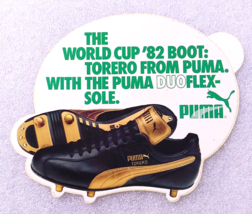 PUMA &amp; SPAIN 82 FIFA WORLD CUP ✱ Vintage Sticker Decal Soccer Advertisin... - $14.84