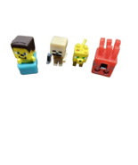 Minecraft Minifigures Lot of 4 Mini Figure Toys 1&quot; - £13.61 GBP