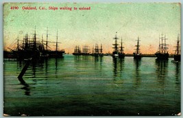 Ships Waiting to Unload at Port Oakland CA California 1911 DB Postcard I9 - £7.72 GBP