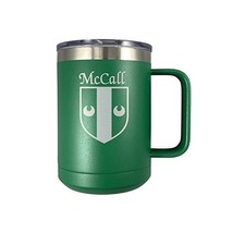 McCall Irish Coat of Arms Stainless Steel Green Travel Mug with Handle - £22.10 GBP